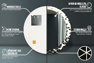 Okrúhle ozdobné zrkadlo Abstraktný geometrický