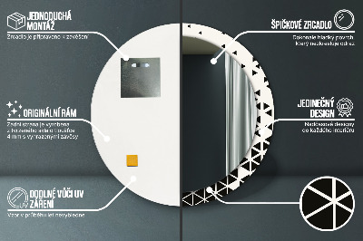 Okrúhle ozdobné zrkadlo Abstraktný geometrický