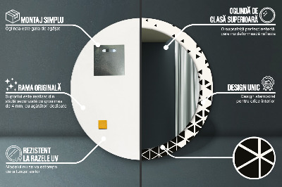 Okrúhle ozdobné zrkadlo Abstraktný geometrický