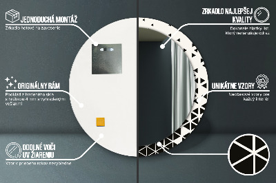 Okrúhle ozdobné zrkadlo Abstraktný geometrický