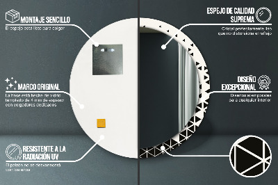 Okrúhle ozdobné zrkadlo Abstraktný geometrický