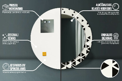Okrúhle ozdobné zrkadlo Abstraktný geometrický