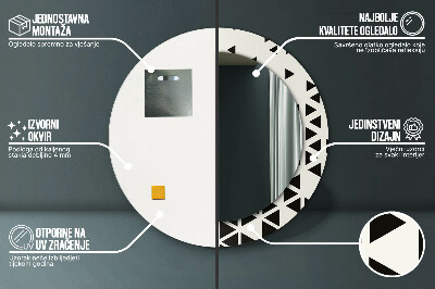Okrúhle ozdobné zrkadlo Abstraktný geometrický