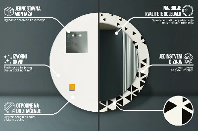 Okrúhle ozdobné zrkadlo Abstraktný geometrický