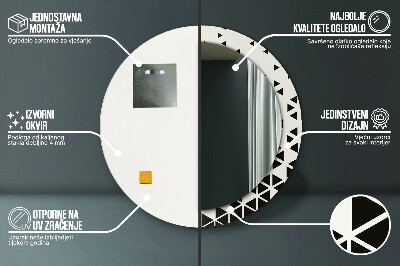 Okrúhle ozdobné zrkadlo Abstraktný geometrický
