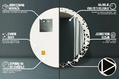 Okrúhle ozdobné zrkadlo Abstraktný geometrický