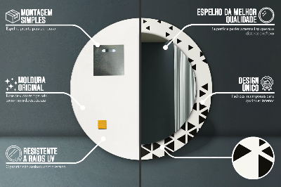 Okrúhle ozdobné zrkadlo Abstraktný geometrický