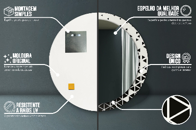 Okrúhle ozdobné zrkadlo Abstraktný geometrický