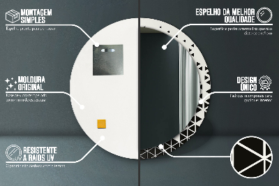Okrúhle ozdobné zrkadlo Abstraktný geometrický