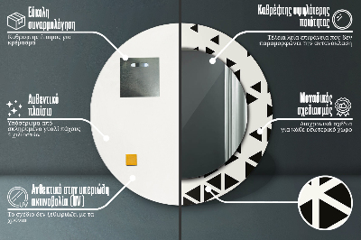 Okrúhle ozdobné zrkadlo Abstraktný geometrický