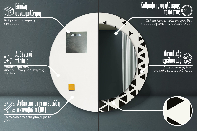 Okrúhle ozdobné zrkadlo Abstraktný geometrický