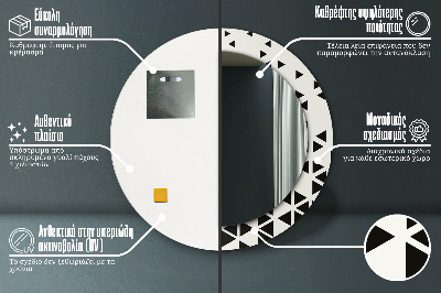 Okrúhle ozdobné zrkadlo Abstraktný geometrický