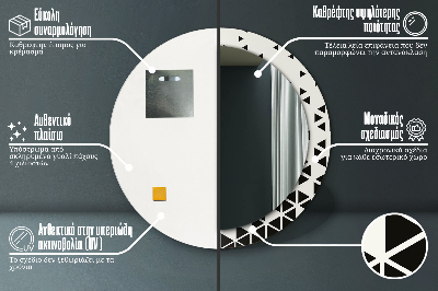 Okrúhle ozdobné zrkadlo Abstraktný geometrický