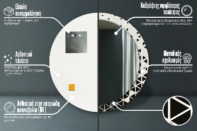 Okrúhle ozdobné zrkadlo Abstraktný geometrický