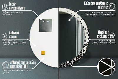 Okrúhle ozdobné zrkadlo Abstraktný geometrický