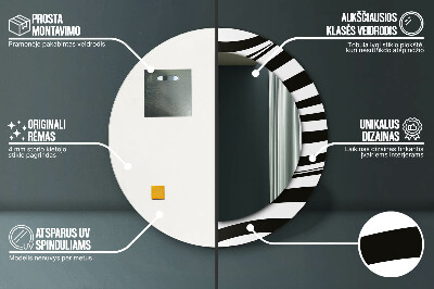 Okrúhle ozdobné zrkadlo Abstraktná vlna