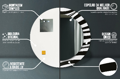 Okrúhle ozdobné zrkadlo Abstraktná vlna