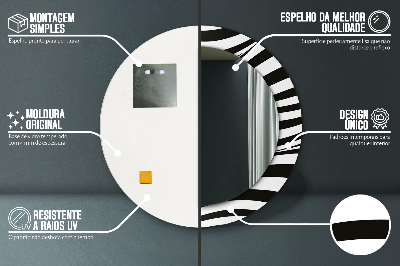 Okrúhle ozdobné zrkadlo Abstraktná vlna