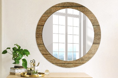 Okrúhle zrkadlo s potlačou Staré drevo