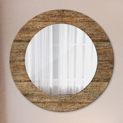 Okrúhle zrkadlo s potlačou Staré drevo