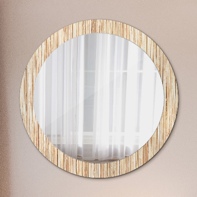 Okrúhle zrkadlo s potlačou Bambusová slama