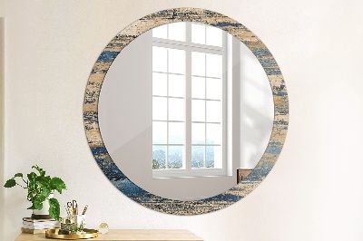 Okrúhle ozdobné zrkadlo Abstraktné drevo