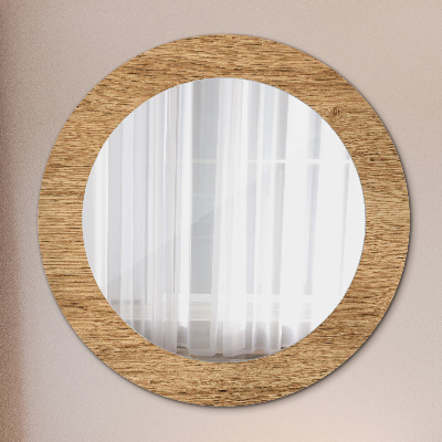 Okrúhle ozdobné zrkadlo Textúra dreva