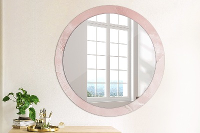 Okrúhle ozdobné zrkadlo na stenu Ružový kameň