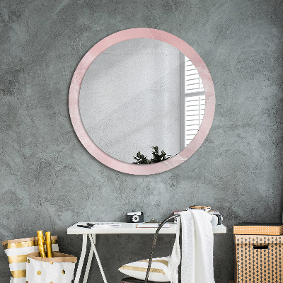 Okrúhle ozdobné zrkadlo na stenu Ružový kameň