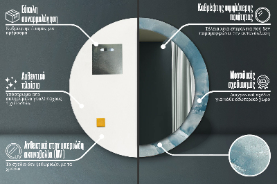Okrúhle ozdobné zrkadlo Modrý onyx mramor