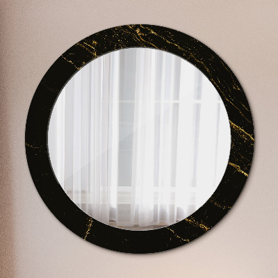 Okrúhle ozdobné zrkadlo na stenu Čierny mramor
