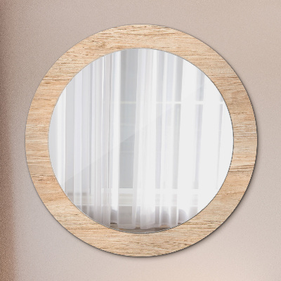 Okrúhle ozdobné zrkadlo na stenu Textúra dreva