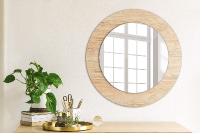 Okrúhle ozdobné zrkadlo na stenu Textúra dreva