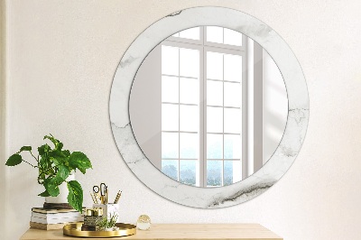 Okrúhle ozdobné zrkadlo Biely mramor