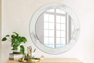 Okrúhle ozdobné zrkadlo Biely mramor