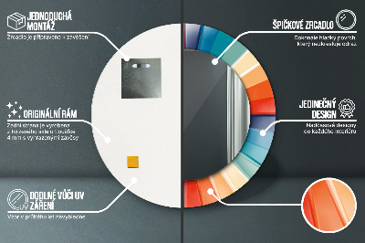 Okrúhle ozdobné zrkadlo Radiálne koncentrické pásy