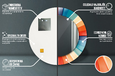 Okrúhle ozdobné zrkadlo Radiálne koncentrické pásy