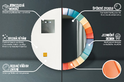 Okrúhle ozdobné zrkadlo Radiálne koncentrické pásy
