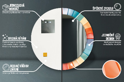 Okrúhle ozdobné zrkadlo Radiálne koncentrické pásy