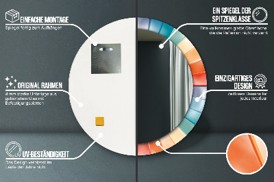 Okrúhle ozdobné zrkadlo Radiálne koncentrické pásy