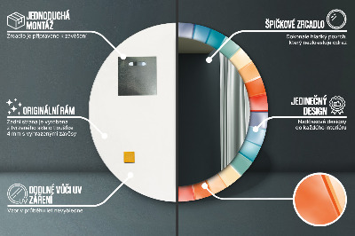 Okrúhle ozdobné zrkadlo Radiálne koncentrické pásy