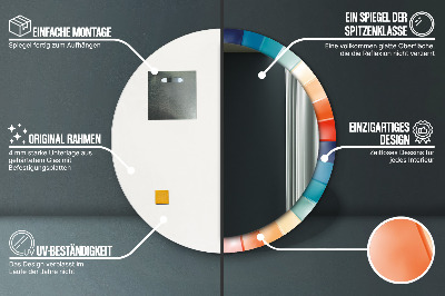 Okrúhle ozdobné zrkadlo Radiálne koncentrické pásy