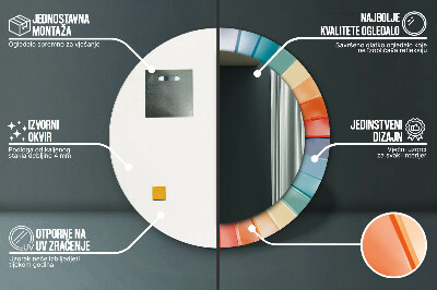 Okrúhle ozdobné zrkadlo Radiálne koncentrické pásy