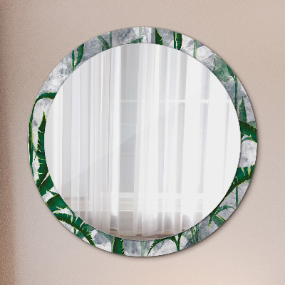 Okrúhle ozdobné zrkadlo Tropické listy