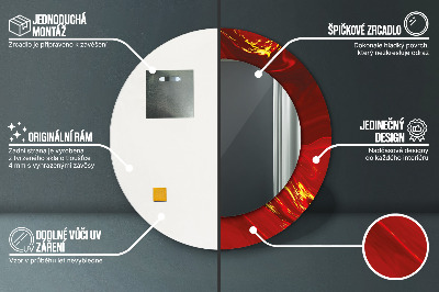 Okrúhle ozdobné zrkadlo na stenu Červená mramor