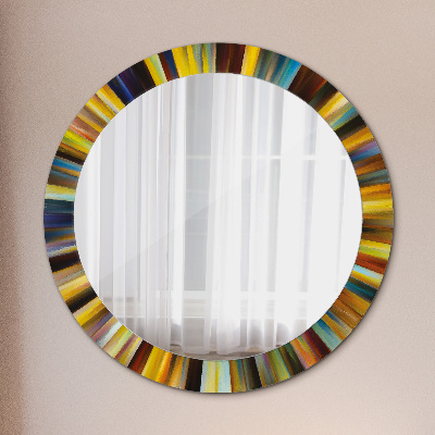 Okrúhle ozdobné zrkadlo na stenu Abstraktný radiálny vzor