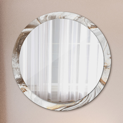 Okrúhle zrkadlo s potlačou Jasný mramor
