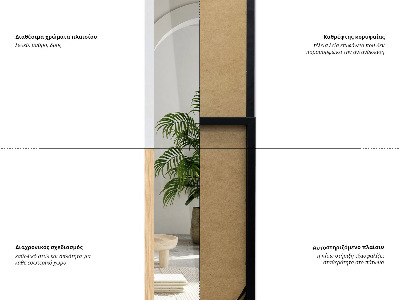 Stojacie zrkadlo s bielym rámom 36x156 cm