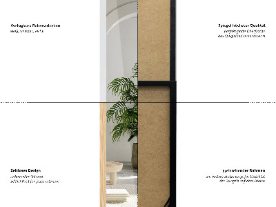 Stojacie zrkadlo s bielym rámom 36x156 cm