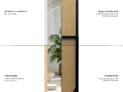 Stoacie zrkadlo s čiernym rámom 36x156 cm